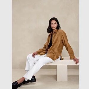 Banana Republic Camel Suede Shirt